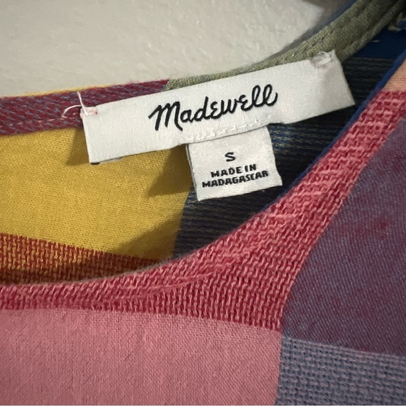 Madewell rainbow gingham boxy button back top size small - Picture 4 of 6